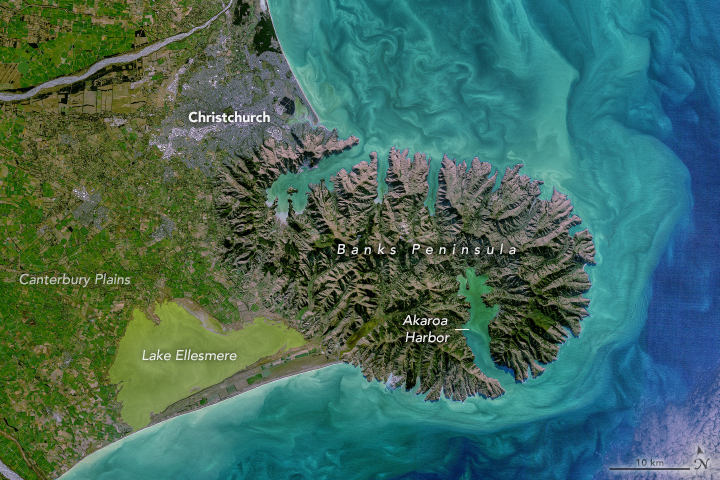 Banks Peninsula Satellite Image