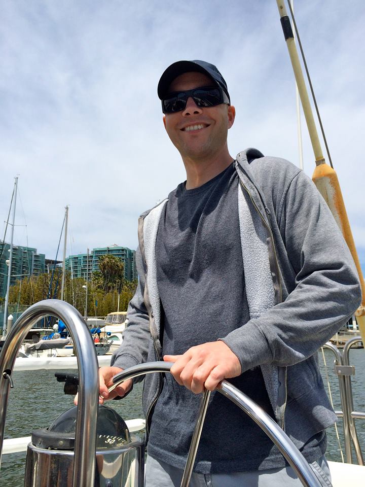 Ryan sailing in Marina del Rey