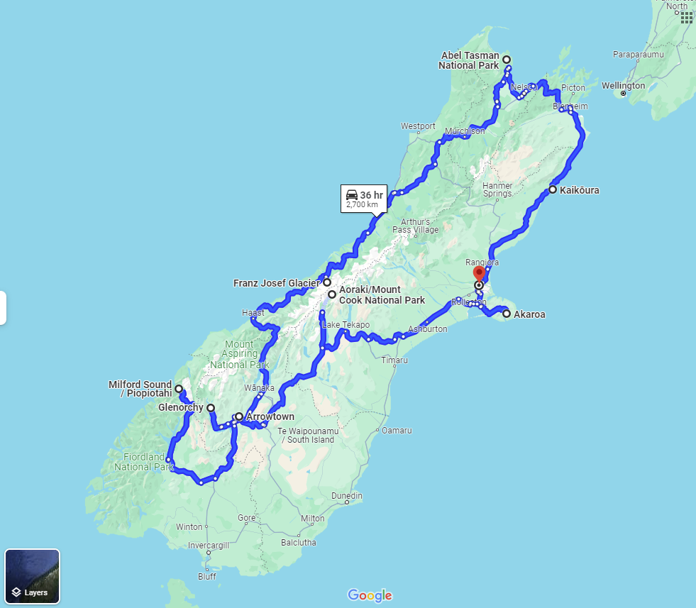 New Zealand South Island Itinerary
