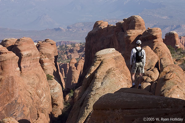 Hiker in Devil's Garden