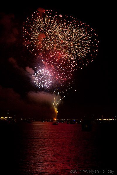 Fireworks over Long Beach Harbor