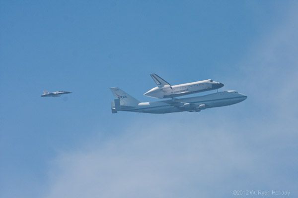 Shuttle Endeavour with Chase Plane