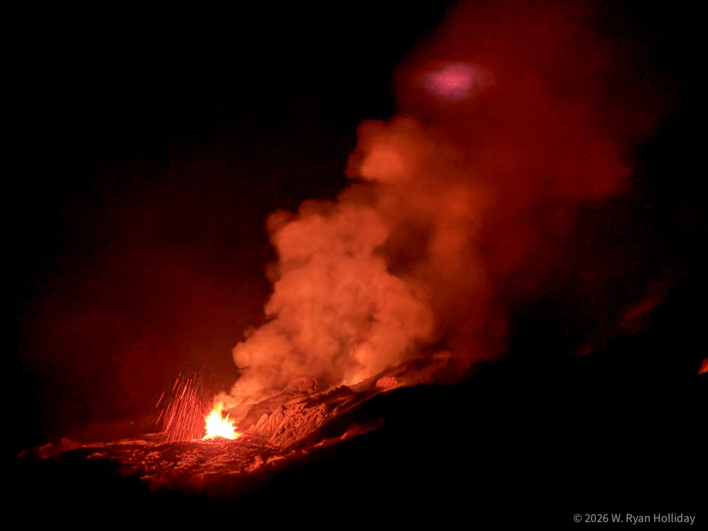 Kilauea volcano at night